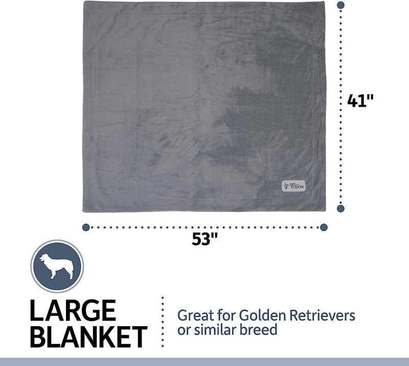 PetFusion Premium Dog &Cat Blanket | Ultra Soft Available in Plush or Quilted; 2 Colors (Grey; Brown) | Perfect Blanket for Small Dogs & Large Dogs - Image 3